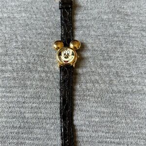 Vintage Disney Mickey Mouse Gold and Black Watch